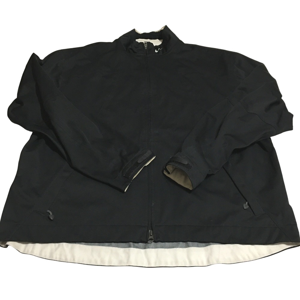 Nike Golf Jacket Men XL Black Storm-Fit Full Zip Windbreaker